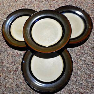 Home Trends Rave Stripe Stoneware 8.5" Dinner Plates (Lot of 4)